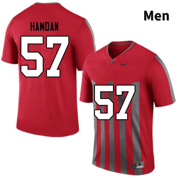 Ohio State Buckeyes Zaid Hamdan Men's #57 Retro Authentic Stitched College Football Jersey